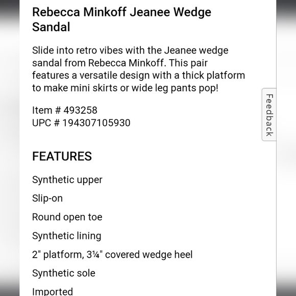 Rebecca Minkoff Jeanee Platform Wedge Sandal Black Women's 9 - Picture 11 of 11